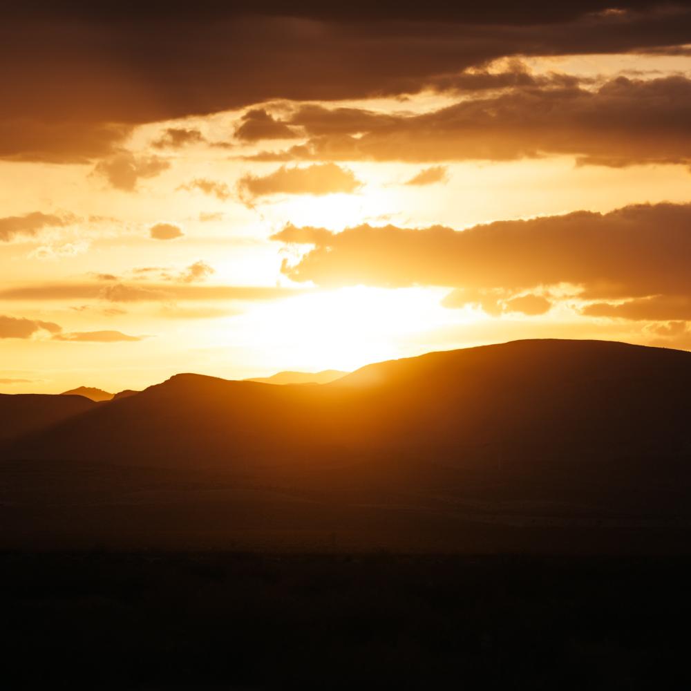 Sunset over mountains