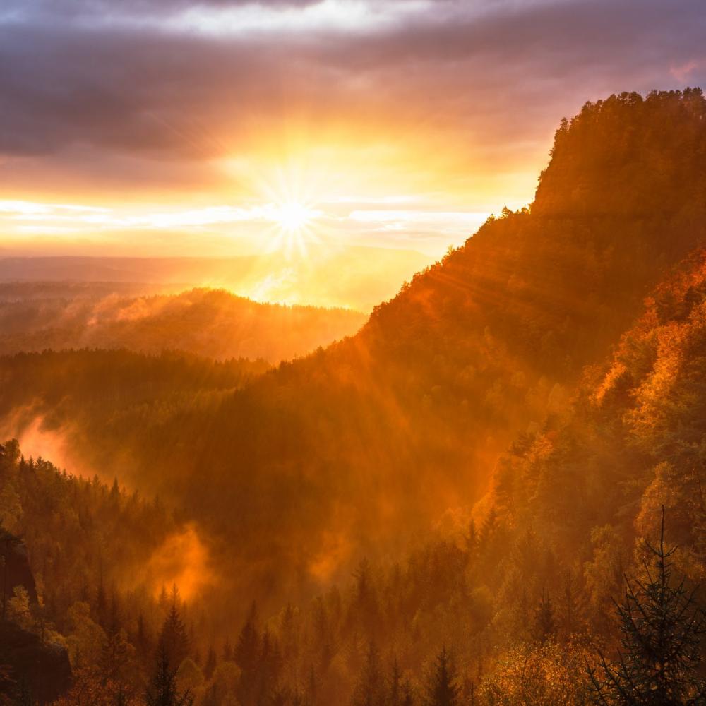 sunrise from mountain lookout